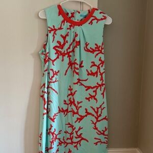 J McLaughlin Sophia Sheath Coral And Aqua